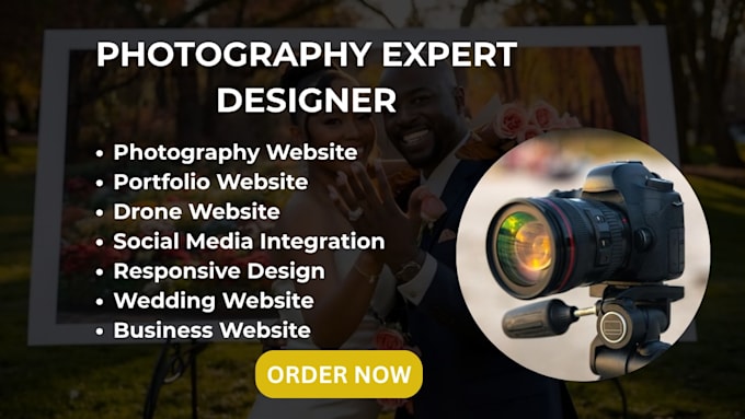 create photography website, wedding, portfolio website, ecommerce, drone website