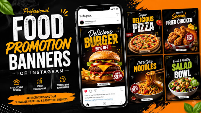 design food promotion banners for instagram