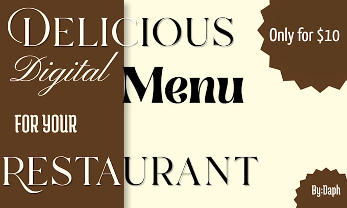 design a custom digital restaurant menu in canva