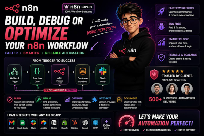 build, debug or optimize your n8n workflow