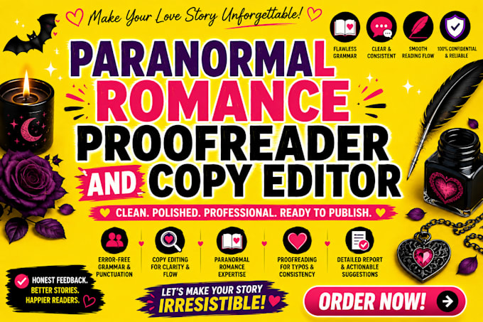 copy edit and proofread your paranormal romance manuscript, romance book editor