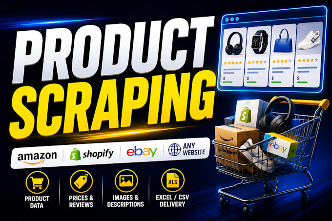 scrape ecommerce product data from amazon shopify ebay and any website