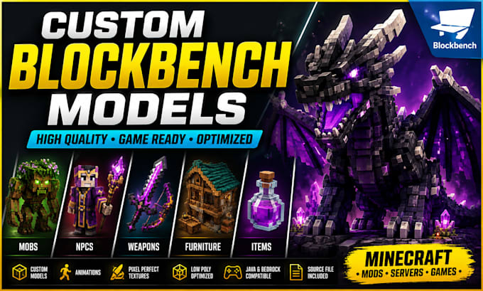 create custom blockbench models, animations and minecraft assets