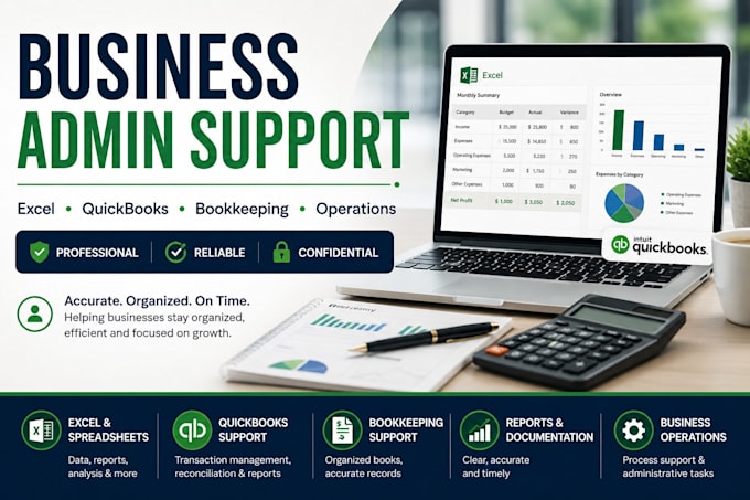 provide business admin and quickbooks support