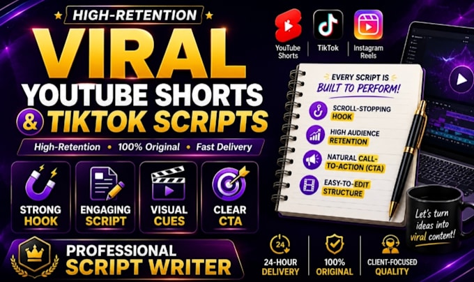 write engaging youtube shorts, tiktok and reels scripts