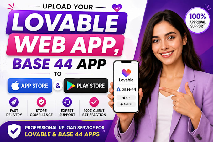 upload your lovable web app, base 44 app to app store