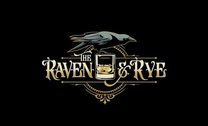 make gothic victorian style raven logo craft cocktail bar