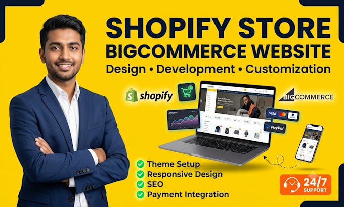 develop your shopify or bigcommerce ecommerce website