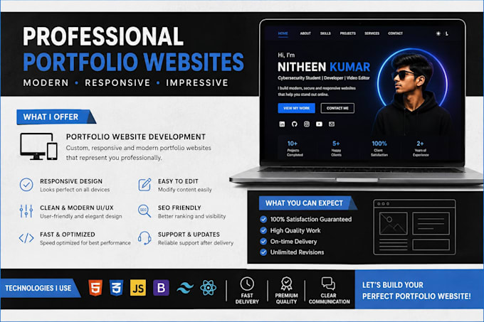 create proffesional portfolio website