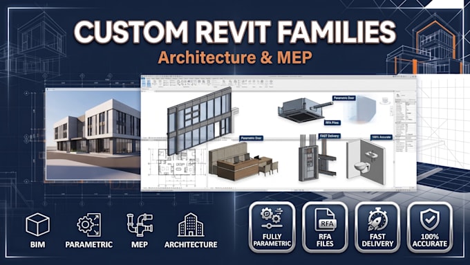 revit families for architectural and mep bim modeling