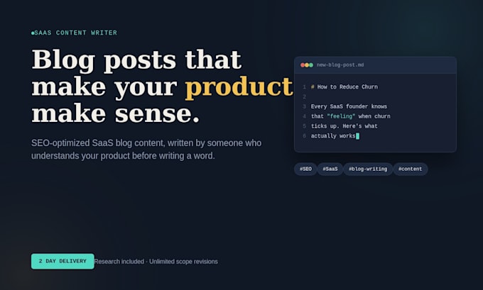 write SEO optimized saas blog posts and articles