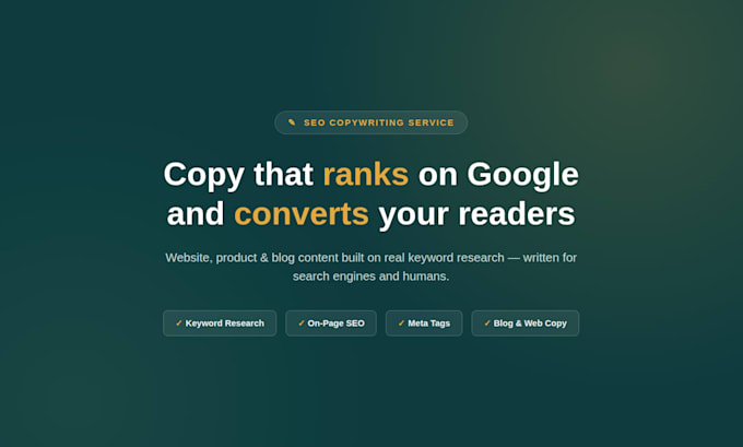 write SEO copywriting for your website, product, or blog