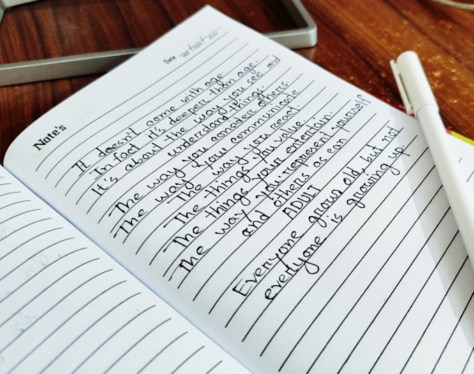 handwrite notes and letter