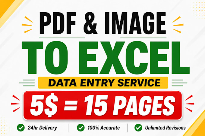 accurate data entry,PDF to excel,image to excel