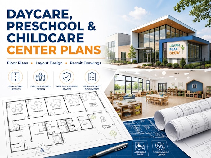 design code compliant preschool and daycare facility layouts
