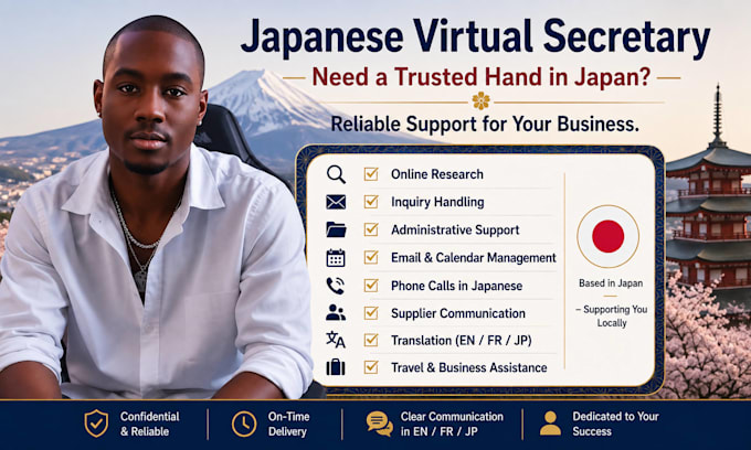 be your japanese virtual assistant and  personal administrative support