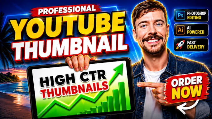 create high CTR youtube thumbnail design