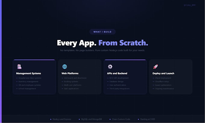 build a custom web app with node js and mysql