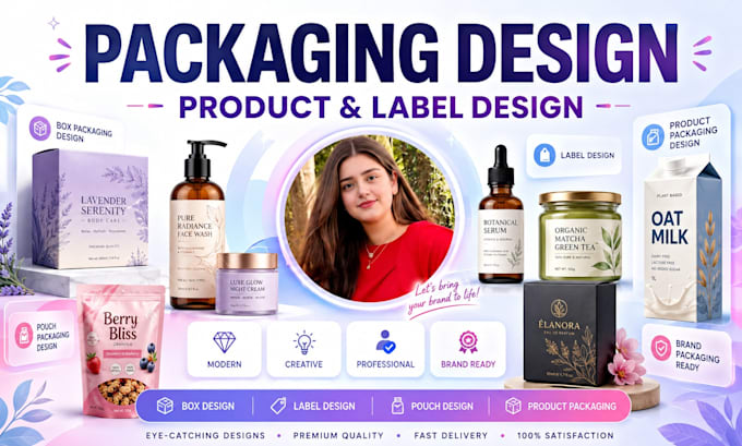 design product packaging, box, pouch and mailer box with 3d mockup