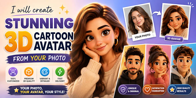 create stunning 3d cartoon avatar from your photo