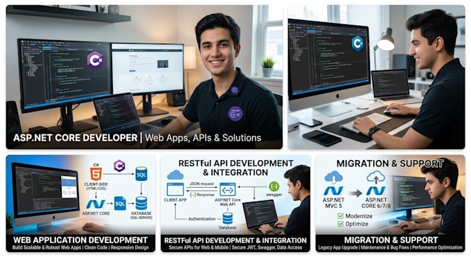 develop fix and customize asp dot net core mvc
