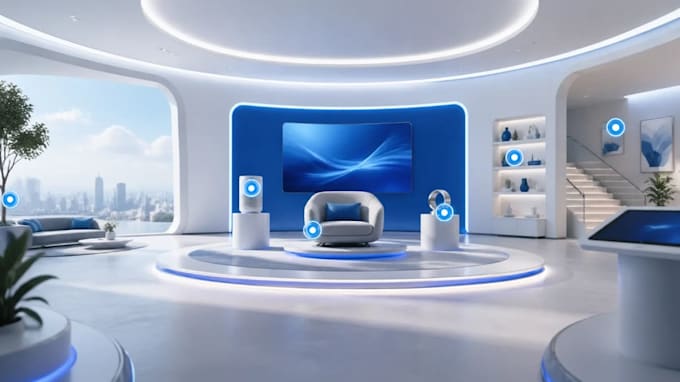 design an interactive 3d virtual exhibition or gallery,3d store,virtual showroom