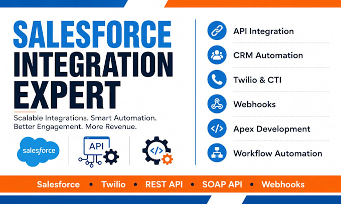 build salesforce API, cti, twilio and CRM integrations