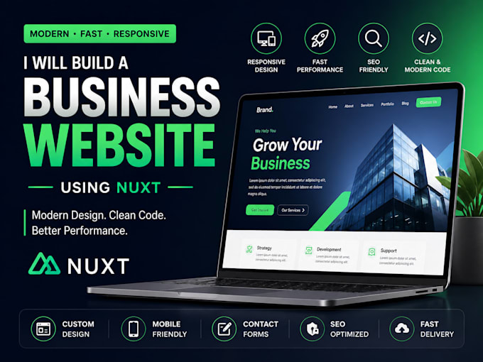 develop nuxt website for your business needs