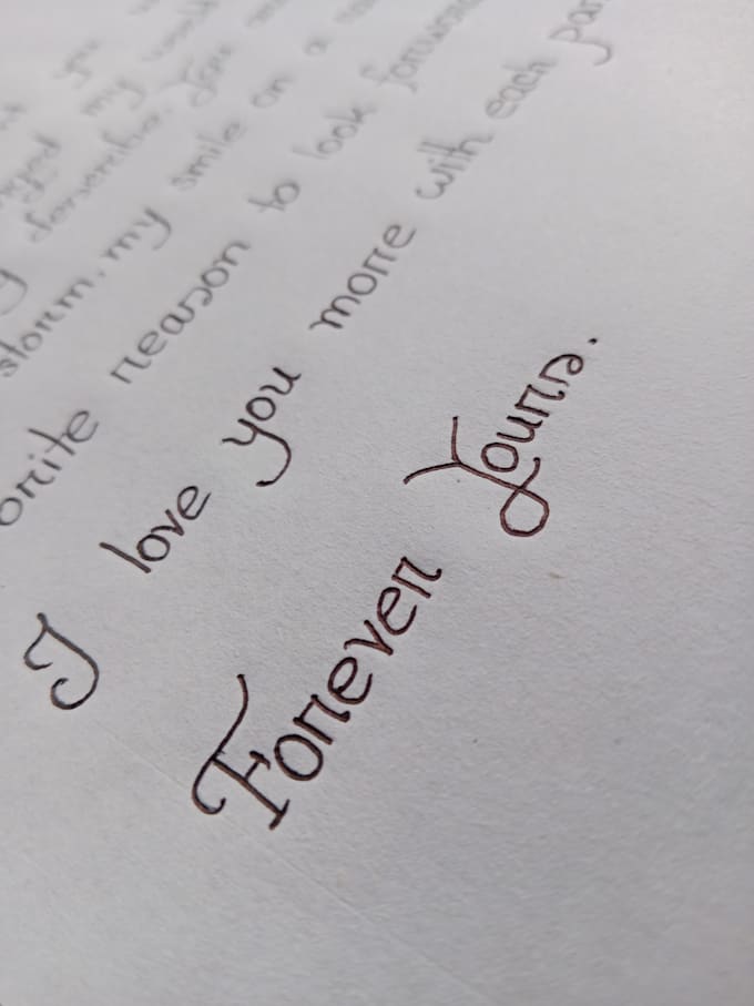 write beautiful romantic letters, love poems, and custom handwriting projects