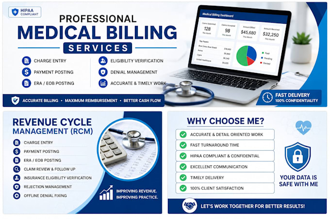 do medical billing, charge entry, payment posting, and eligibility verification