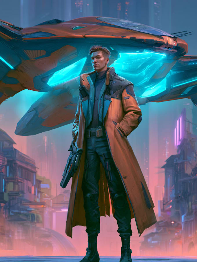 draw a sci fi character illustration or sci fi character