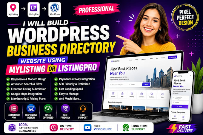 build wordpress business directory website using mylisting or listingpro