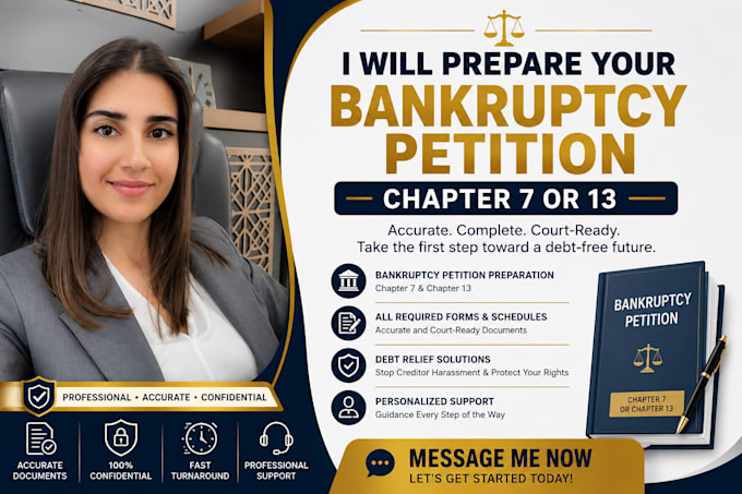prepare your bankruptcy petition for chapter 7 or 13