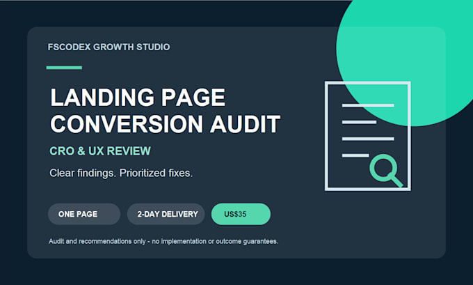 audit your landing page for conversion improvements