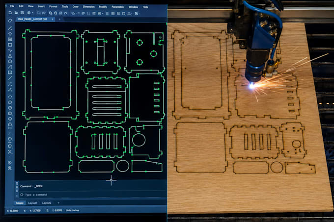 design professional dxf vector files for laser cutting and cnc
