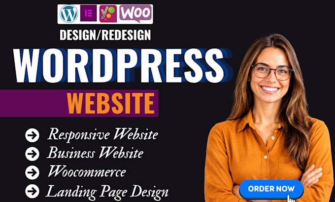 design a responsive wordpress elementor website, landing page or business site