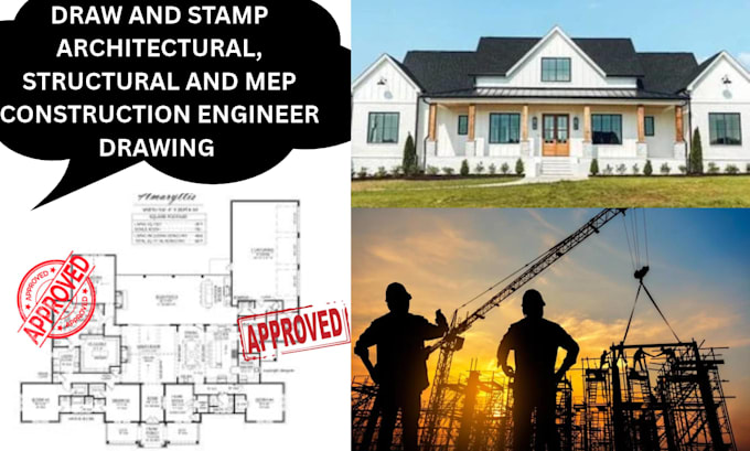 draw and stamp architectural, structural and mep  construction engineer drawing