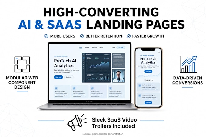 design a high converting elementor landing page with ai ugc video