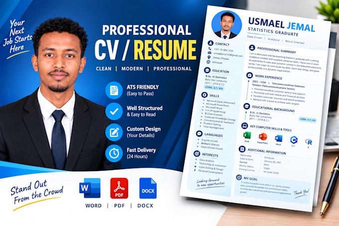 create a professional ats friendly CV and resume