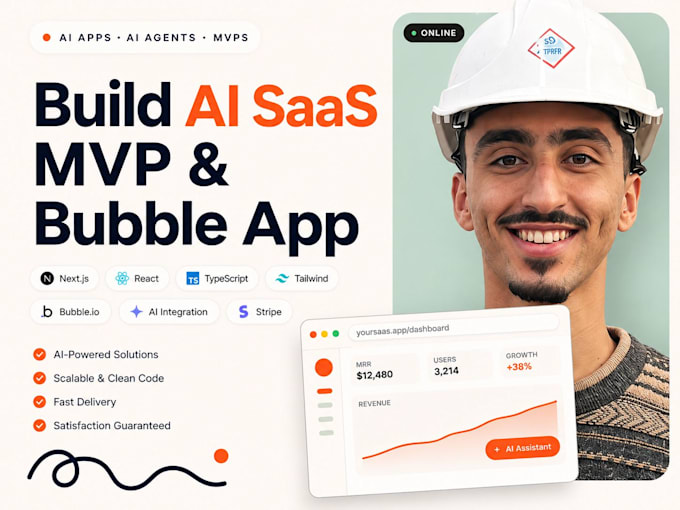 build ai saas mvp, bubble app, web application, startup prototype, startup mvp