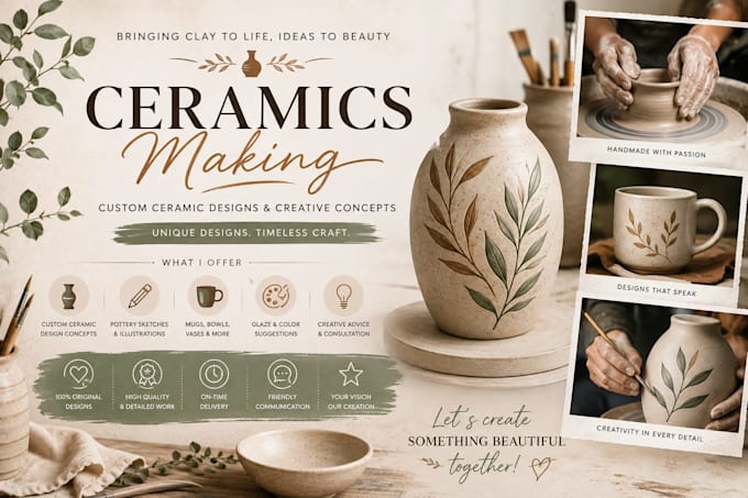 create custom ceramic pottery designs and creative concepts
