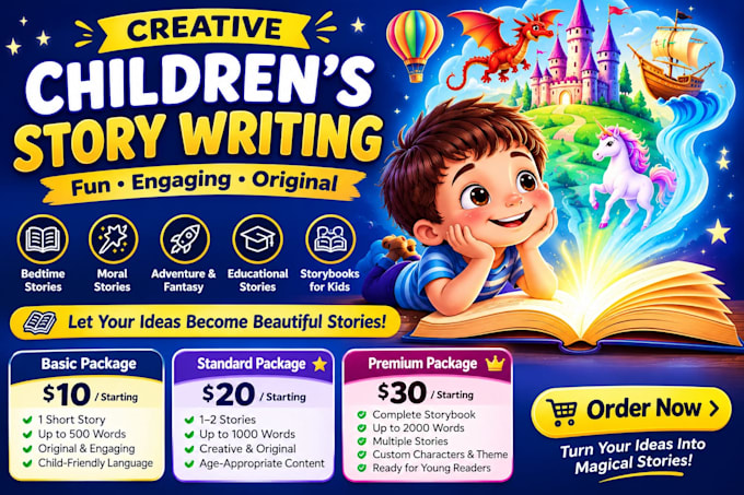 write engaging and creative children stories and storybooks