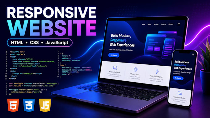 design website using HTML, CSS and java script