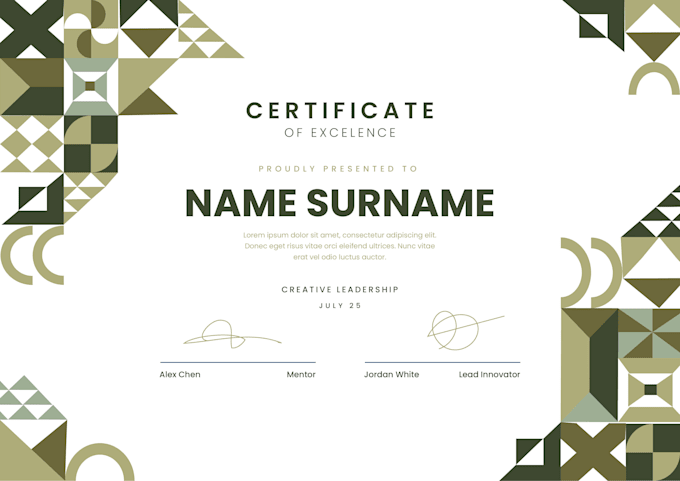 design a creative and eyecatching certificate design