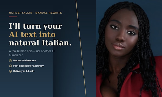 humanize your ai generated text into natural, native italian
