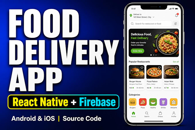 build a react native food delivery app with firebase