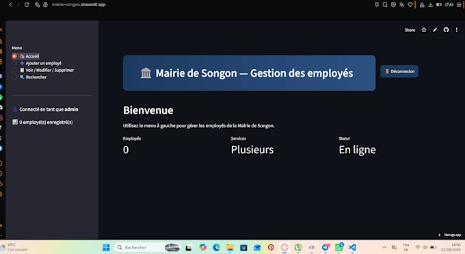 build custom web application using python streamlit