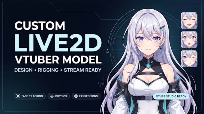 design and rig live2d vtuber model for vtube studio