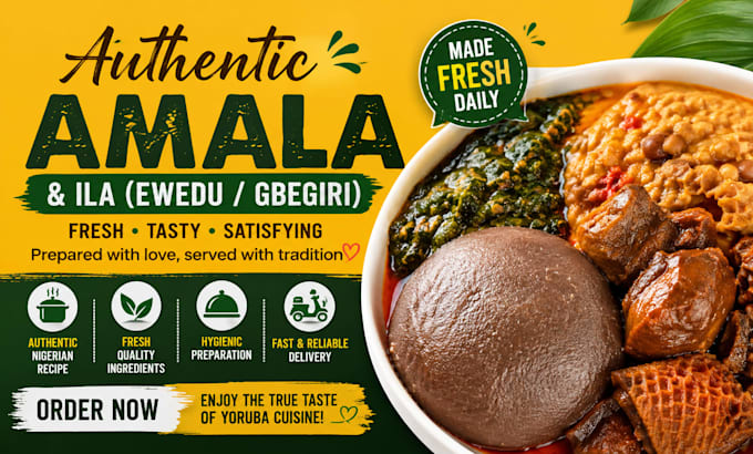 cook and deliver authentic amala, ewedu, gbegiri,