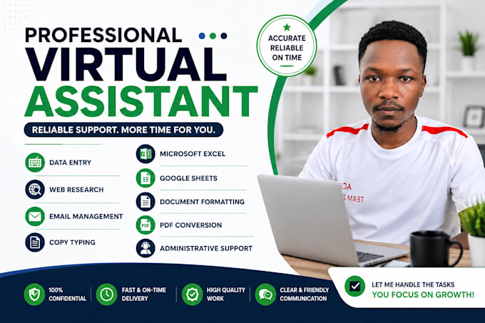 be your virtual assistant for data entry and web research